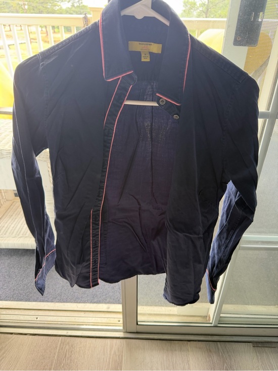 Banana Republic Jackets & Blazers - Banana Republic Navy Shirt with Pink Trim